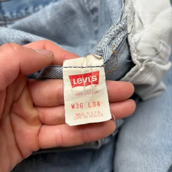 Vintage 80s Levi's 501 Distressed Straight Leg Jeans 33x32.5 Made in USA